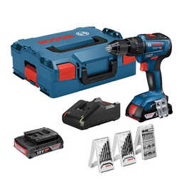 Perceuse à percussion 18V (2x2,0 Ah) avec accessoires - BOSCH GSB18V-55_63ACCBOSCH