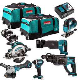 Pack de 6 outils (2x5.0 Ah) dans 2 sacs à roulettes - MAKITA DLXCBO027