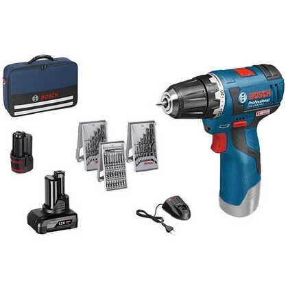 Perceuse 12V (1x2,0 Ah + 1x4,0 Ah) GSR 12V-15 dans sac de transport - BOSCH 0615990G6L