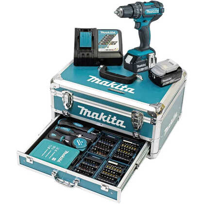 Perceuse visseuse à percussion sans fil + 2x 3.0 Ah + chargeur et coffret MAKPAC - MAKITA DHP482RFX9