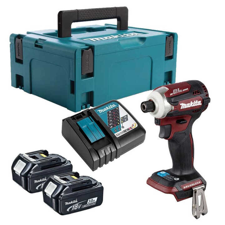Tournevis à choc rouge 18 V Li-Ion en MAKPAC MAKITA DTD171FJAR