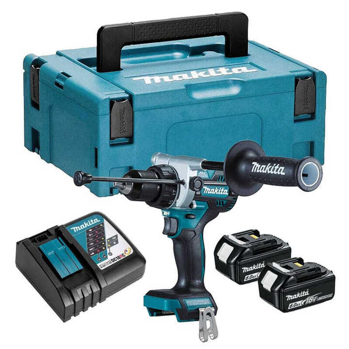 Perceuse à percussion 18V Li-Ion BL (2x6,0 Ah) en MAKPAC MAKITA DHP486RGJ