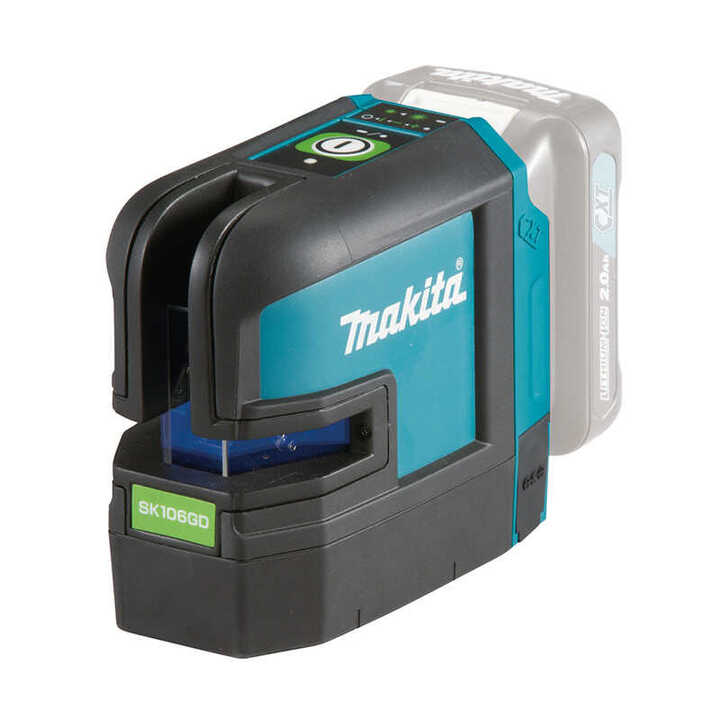 Laser croix 12V CXT à lignes vertes  35 m (machine seule) dans sac de rangement - MAKITA SK106GDZ