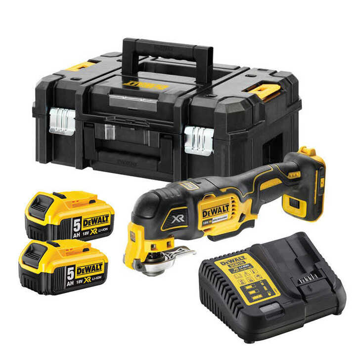 Multi cutter 18V XR (2x5,0 Ah) en coffret T-STAK - DEWALT DCS356P2-QW