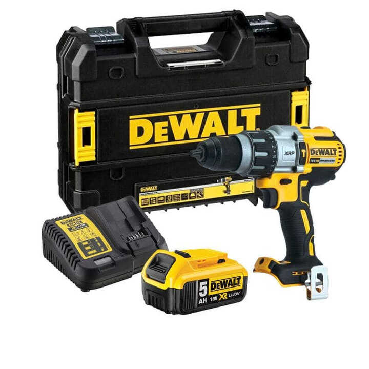 Perceuse-visseuse À Percussion  XR 18V + DCB184 5.0 Ah Li - ion dans coffret TSTAK - DEWALT DCD996P1