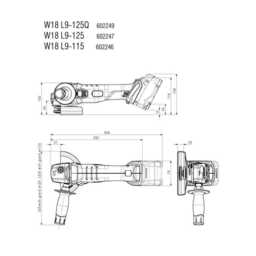 Meuleuse d'angle 18V Ø125 mm (Produit seul) W 18 L 9-125 METABO 602247850