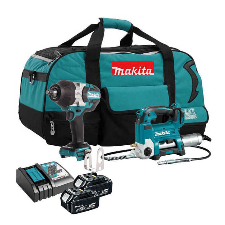 Pack 2 Outils 18V LXT (2x5,0 Ah) (DGP180Z + DTW1002Z) - Makita DLX2465TX1