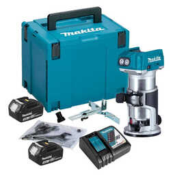 Affleureuse 18V Li-Ion BL (2 x 3.0 Ah) avec accessoires en MAKPAC MAKITA DRT50RFJ