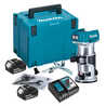 Affleureuse 18V Li-Ion BL (2 x 3.0 Ah) avec accessoires en MAKPAC MAKITA DRT50RFJ