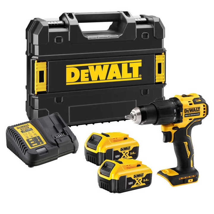 Perceuse à percussion 18V (2x5,0 Ah) en coffret - DEWALT DCD709P2T-QW