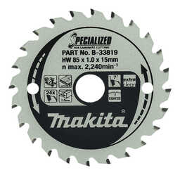Lames de scie circulaire ''Specialized'' en alliage 85x15mm  - MAKITA B-33819