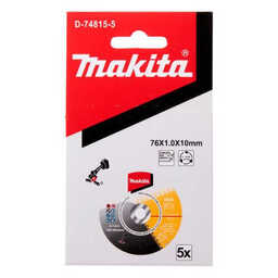 Pack de 5 disques à tronçonner en INOX Ø76mm - MAKITA D-74815-5