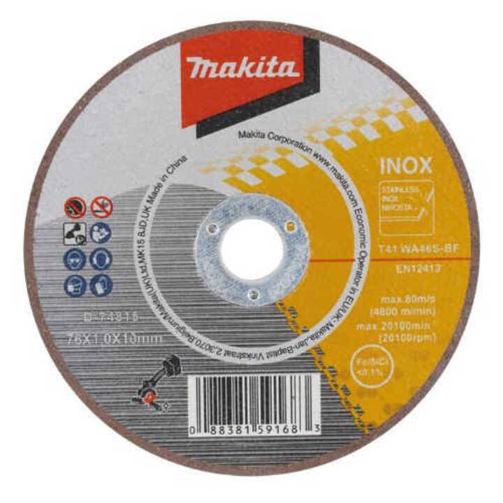 Pack de 5 disques à tronçonner en INOX Ø76mm - MAKITA D-74815-5