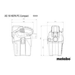 Aspirateur compact 18V 6L (Produit seul) AS 18 L PC COMPACT METABO 602028850