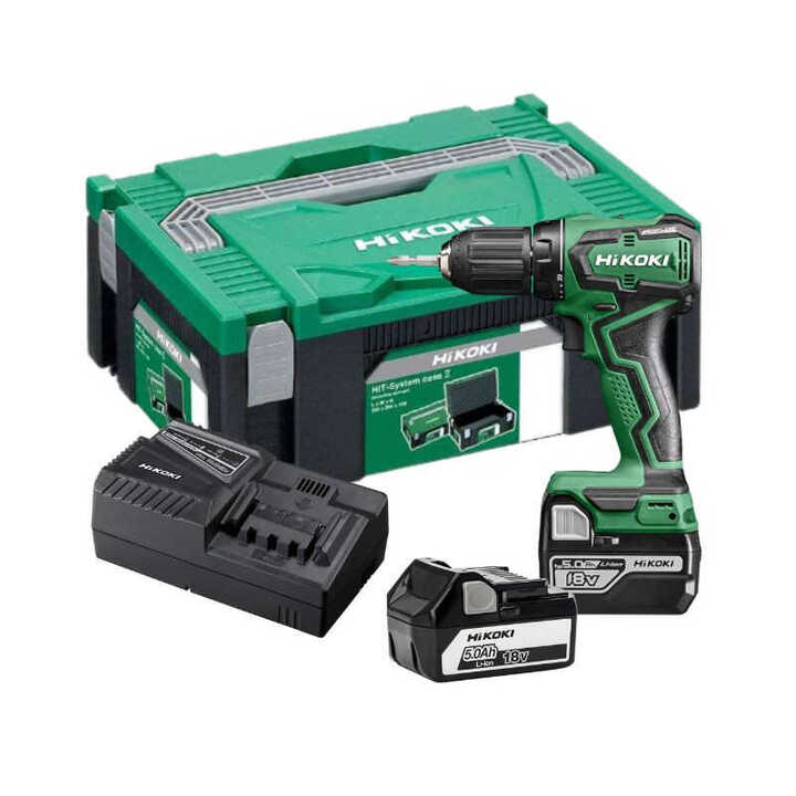Perceuse visseuse 18V Li-Ion (2x5,0 Ah) dans coffret HIT CASE - HIKOKI DS18DDWPZ