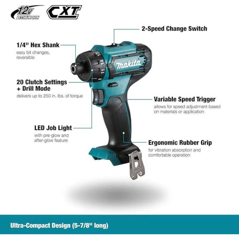 Perceuse Visseuse D'Angle Makita DA333DZ 12V - Compacte Ø10mm - Idéale Espaces Restreints