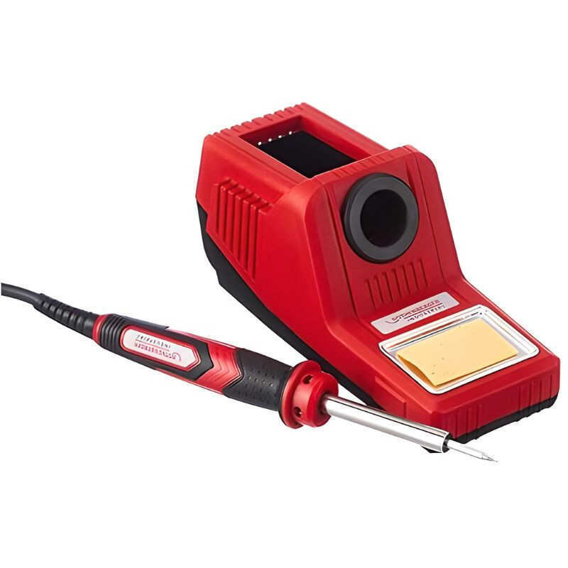 Station De Soudage Numérique 60W – 230V, écran LED, Rouge, 27,8 X 15,2 X 12 Cm