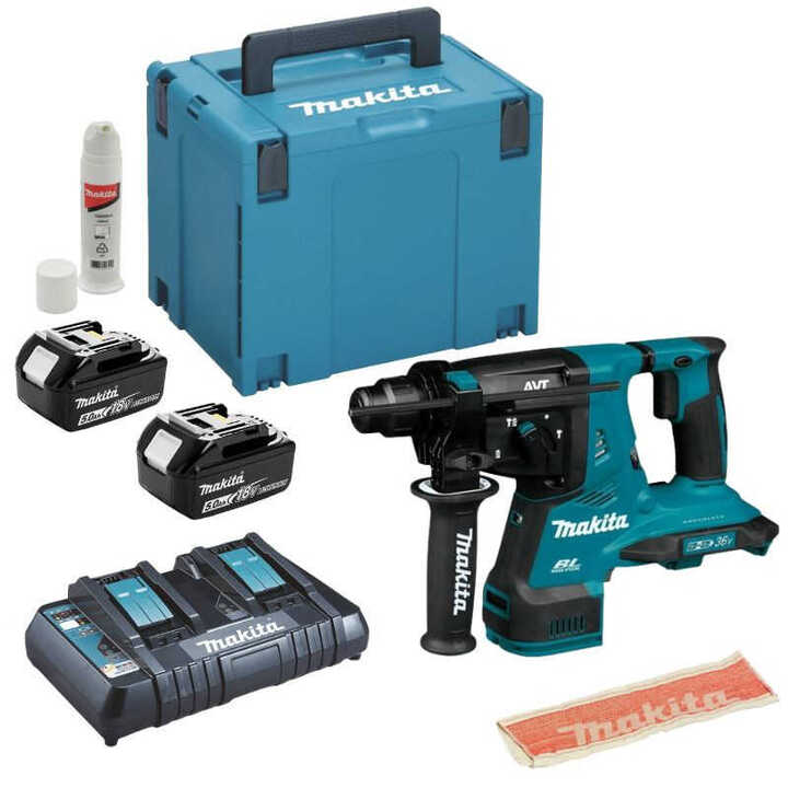 Perfo-burineur 36V (2x18V) SDS-PLUS 2.8J (2x5.0Ah) en Makpac - MAKITA DHR280PT2J