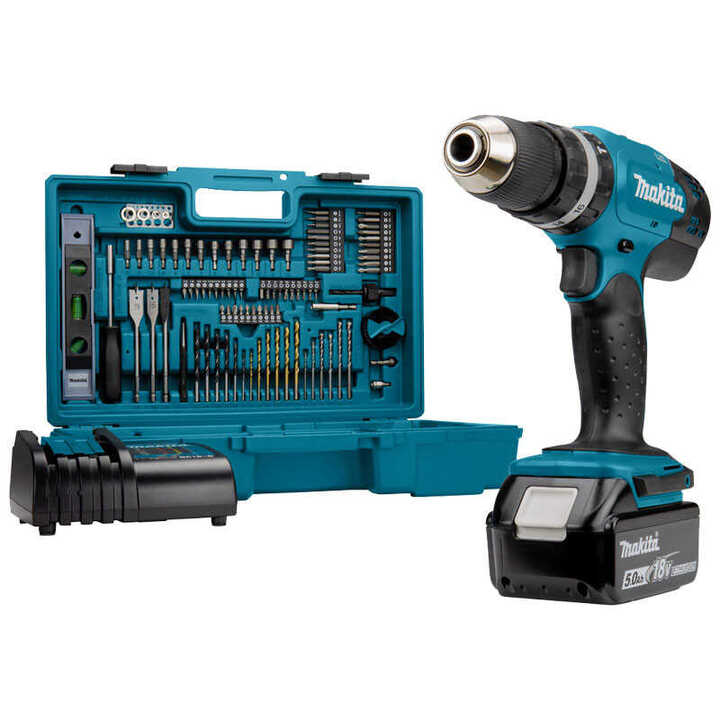 Perceuse à percussion 18V LXT (1x5.0 Ah) avec 101 accessoires MAKITA DHP453TX12