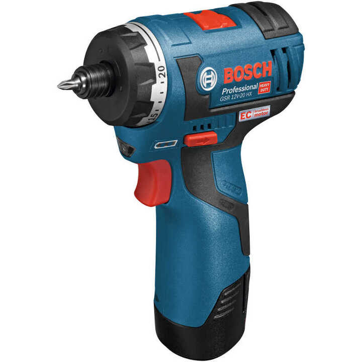 Visseuse profesionnelle 12V (2x 2,5Ah) en coffret L-Boxx - BOSCH GSR12V-20HX