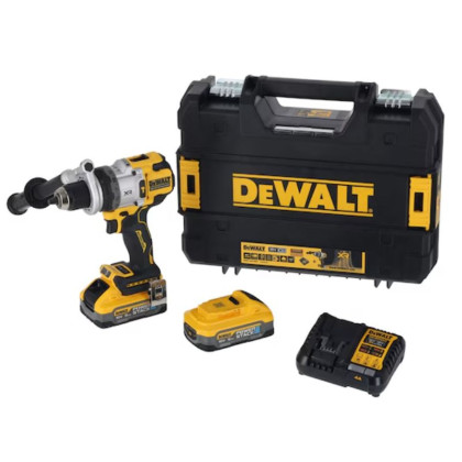 Pack perceuse visseuse à percussion 18V brushless (2x5,0 Ah) dans coffret - DEWALT DCD1007H2T-QW
