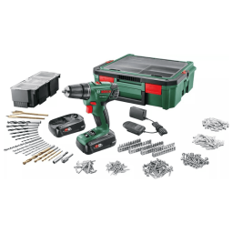 Perceuse 18V (2x1.5Ah) en systembox + accessoires - BOSCH 06039A310S