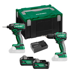 Combopack 2 outils (DS18DD + WH18DD) (2x5.0Ah) en Hitcase - HIKOKI KC18DDWBZ
