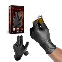 Gants nitrile couleur noir taille L (9) - GRIPPAZ_L