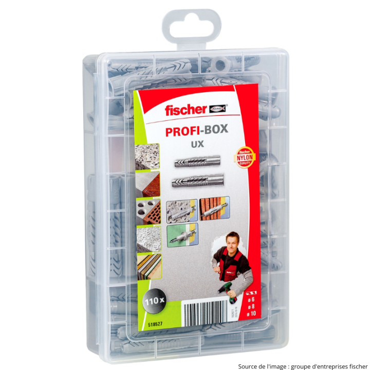 Boite d'assortiment chevilles Profi-Box UX (110Pcs) - FISCHER 518527