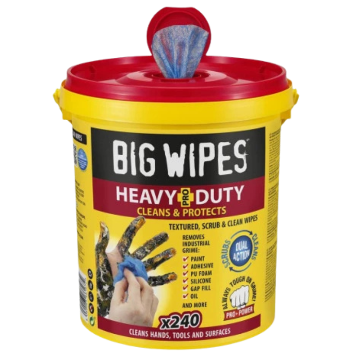 Seau de 240 lingettes Heavy Duty ultra résistantes - BIG WIPES BIHEA120-SE