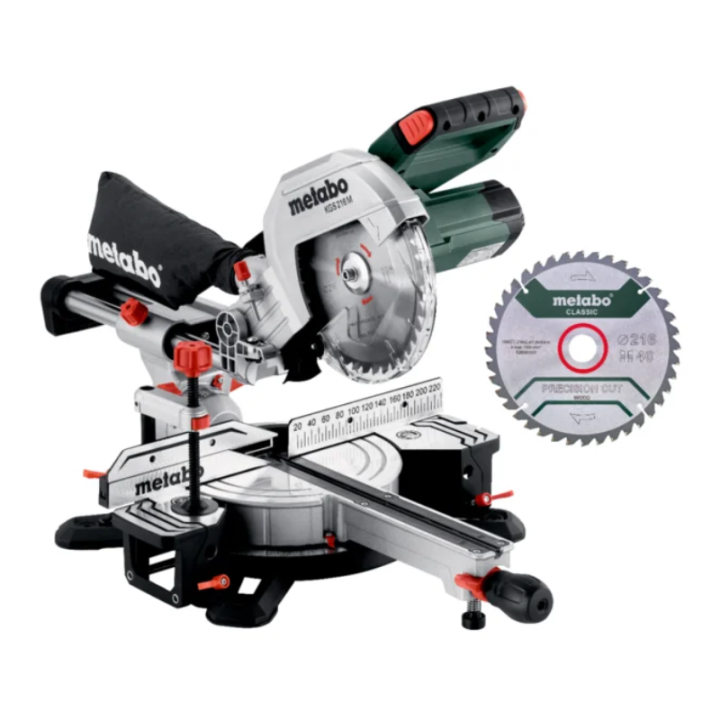 Scie à onglets 1200W Ø216 KGS 216 M Set - METABO 613216900