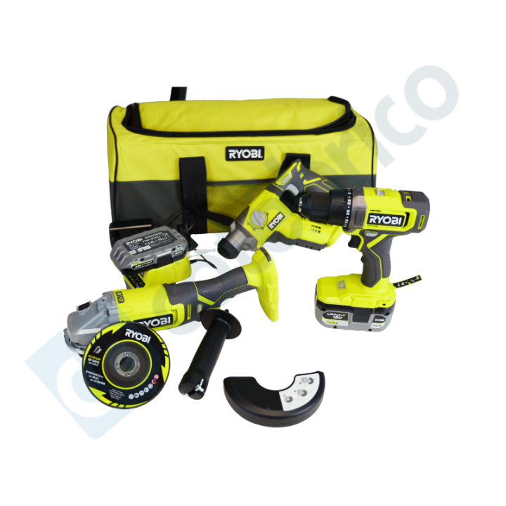 Pack 3 outils R18CK3-242S (1x2.0 Ah + 1x4.0 Ah) dans sac - RYOBI 5133006572
