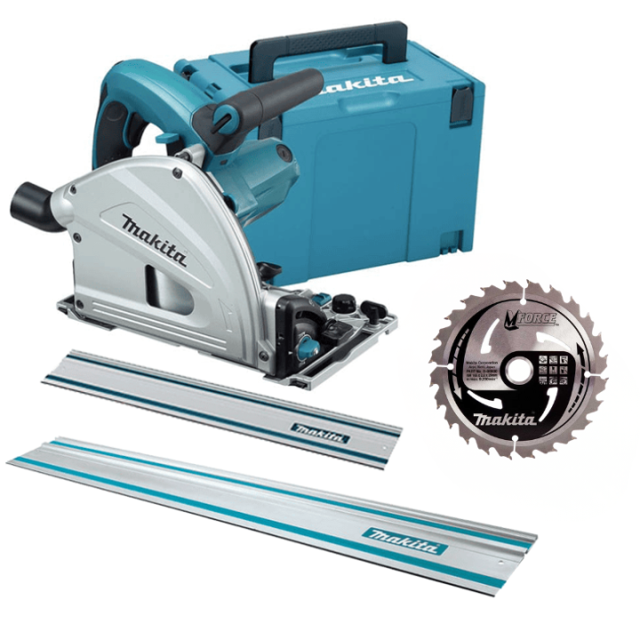 Pack complet scie circulaire + 2 rails + lame carbure bois - MAKITA