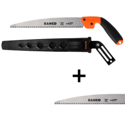Scie arboricole avec manche bi-matière + étui + lame - BAHCO 4128-JT-H-BLADE