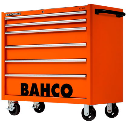 Servante orange "Classique" à grande capacité 6 tiroirs - BAHCO 1475KXL6
