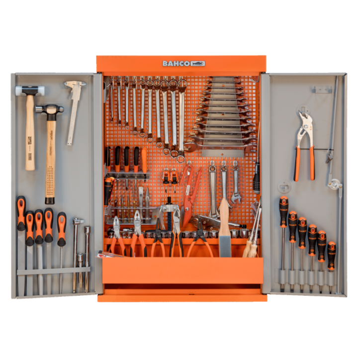 Armoire avec 2 portes + kits d’outils multi-usages (110 pcs) - BAHCO 1495CD60TS1