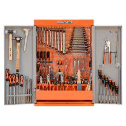 Armoire avec 2 portes + kits d’outils multi-usages (110 pcs) - BAHCO 1495CD60TS1