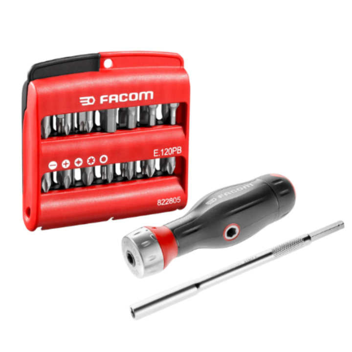 Tournevis à cliquet PROTWIST 3 en 1 1/4 + 28 embouts - FACOM ATCL.2A2PB