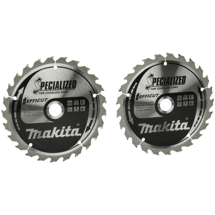 Lot de 2 lames de scie circulaire SPECIALIZED EFFICUT Ø165mm - MAKITA B-62985-2
