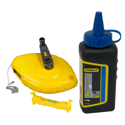 Kit cordeau traceur 30m + poudre bleu - STANLEY 0-47-443