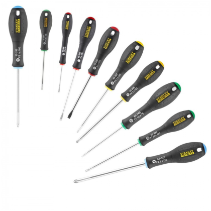 Jeu de 10 tournevis électricien + mécanicien (phillips/pozidriv/torx) - STANLEY FMHT0-62128