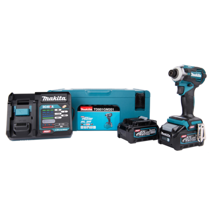 Visseuse à choc XGT 40V (2x4Ah + chargeur) en Makpac - MAKITA TD001GM201