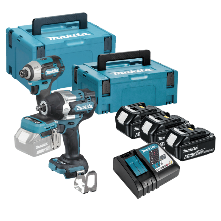 Combopack 2 outils DTW700 + DTD201 (3X6.0Ah) en Makpac - MAKITA DLX2564GJ