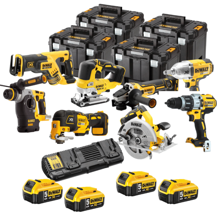 Pack 8 outils sans fil XR 18V (4x5.0Ah) TSTAK - DEWALT DCK865P4T-QW