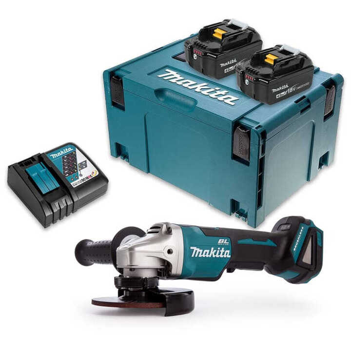 Meuleuse d'angle Ø125 mm 18V Li-Ion (2x 5,0Ah) dans coffret Makpac - MAKITA DGA508RTJ